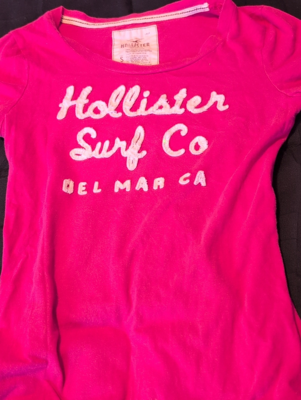 Hollister Bright Pink 'Hollister Surf Co' Logo Tee